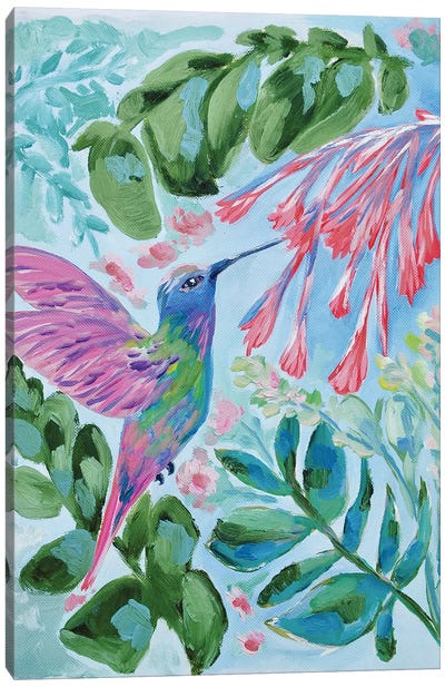Hummingbird In Flight Canvas Art Print - Lauren Combs