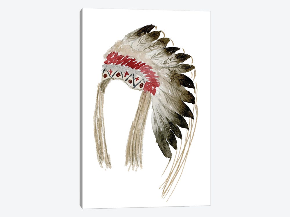 Native American Head Dress by Lucille Price 1-piece Canvas Wall Art