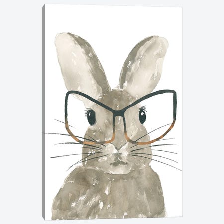 Bunny With Glasses Canvas Print #LCP14} by Lucille Price Canvas Art