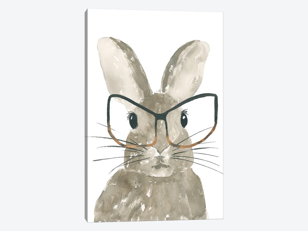 Bunny With Glasses by Lucille Price 1-piece Canvas Wall Art