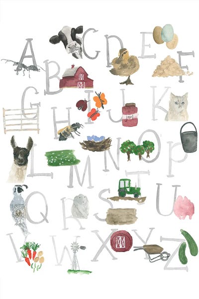 Kids Educational Art: Farm Alphabet by Lucille Price