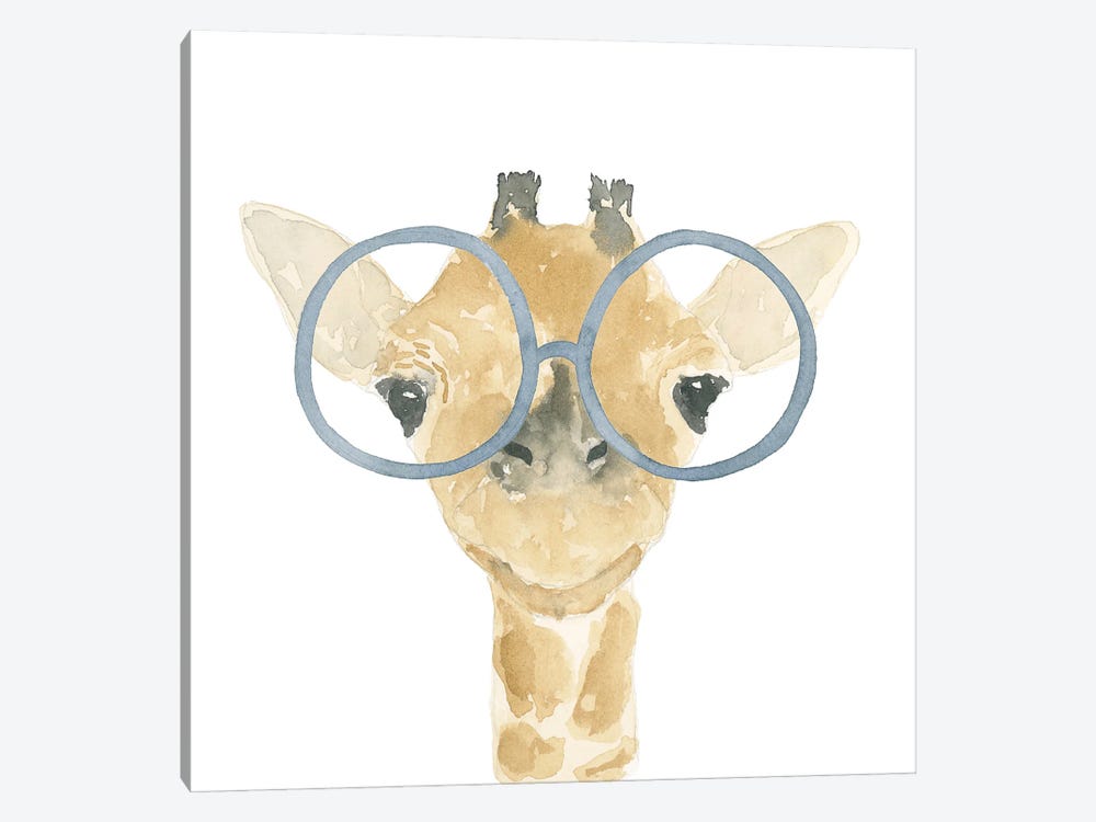 Giraffe With Glasses by Lucille Price 1-piece Art Print