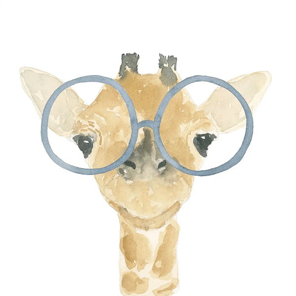 Lucille Price: Giraffe With Glasses by Lucille Price