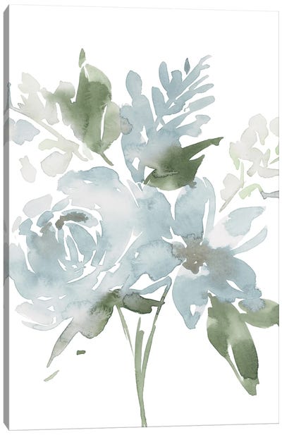Restful Blue Floral II Canvas Art Print