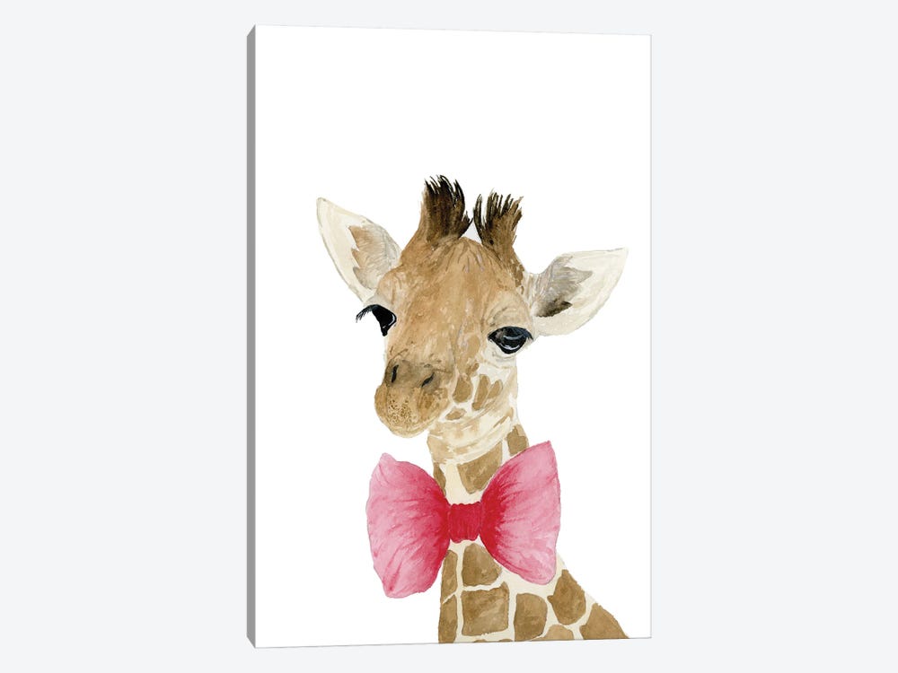 Giraffe With Bow by Lucille Price 1-piece Canvas Art Print