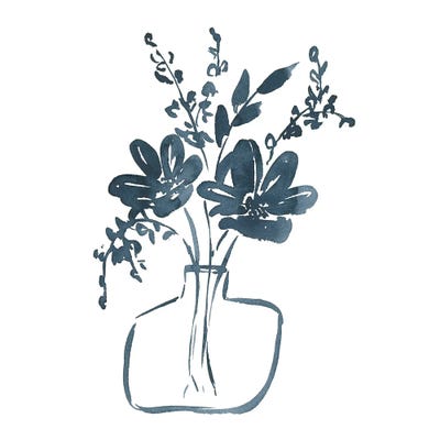 Canvas Print: Paynes Gray Floral II by Lucille Price - thumbnail