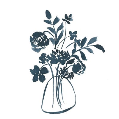 Canvas Print: Paynes Gray Floral III by Lucille Price - thumbnail