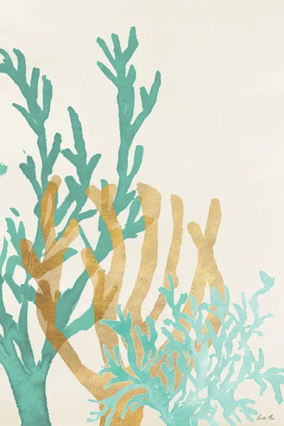 Lucille Price: Triple Teal Coral II by Lucille Price