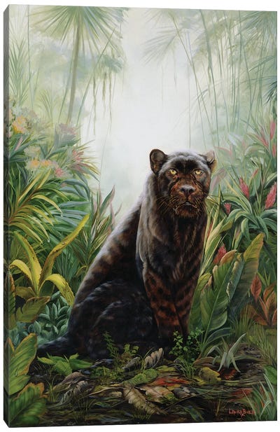Jungle Shadow Canvas Art Print - Panther Art