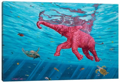 Learning To Swim Canvas Art Print - Laura Curtin