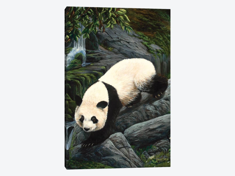 Panda Climbing Down by Laura Curtin 1-piece Art Print