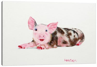 Pearl Canvas Art Print - Pig Art