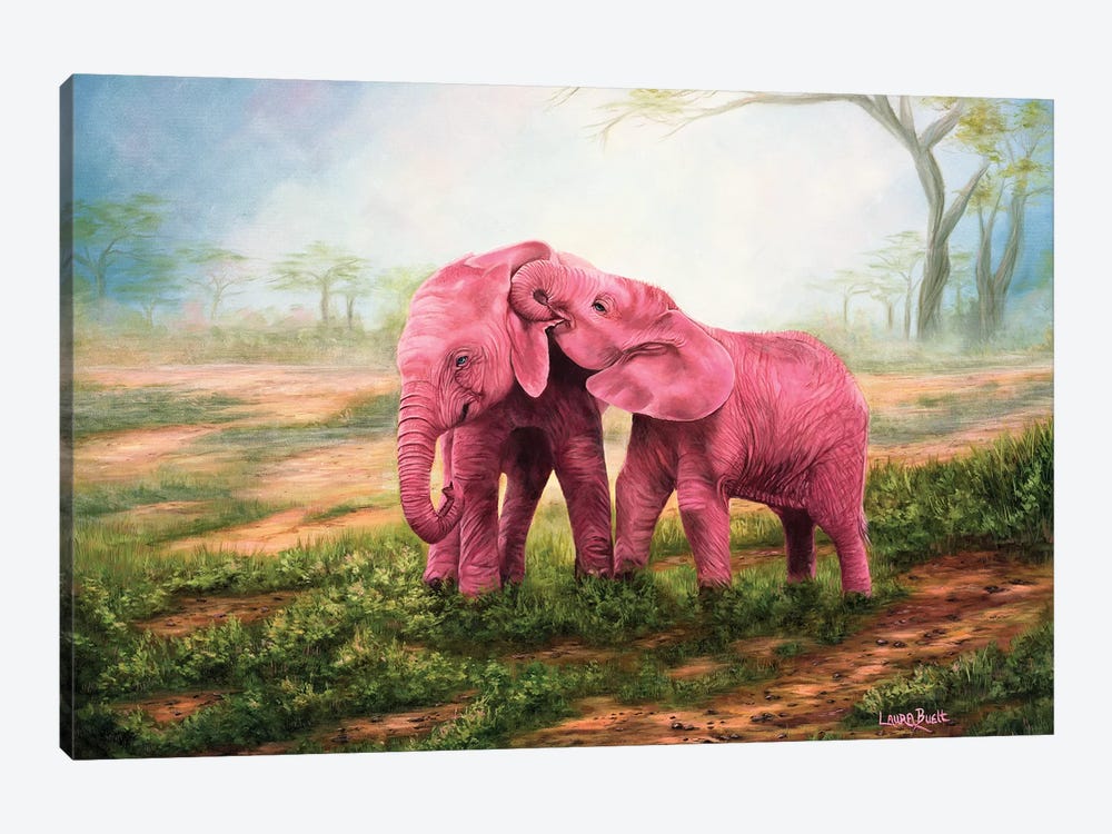 Pink Elephants by Laura Curtin 1-piece Art Print