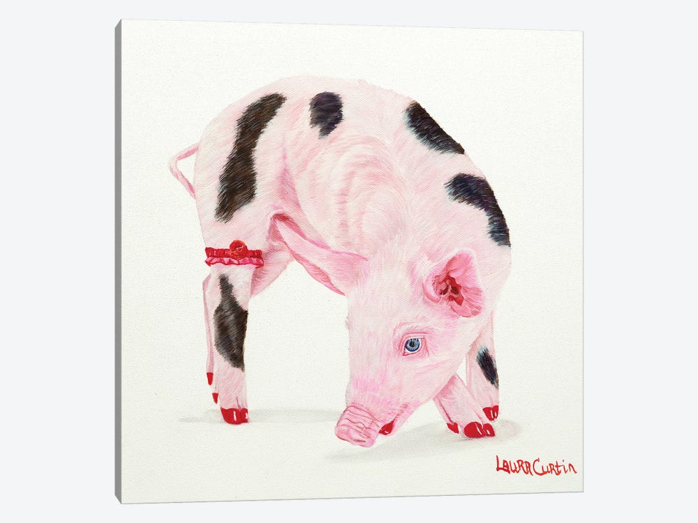 Poppy Pig by Laura Curtin 1-piece Canvas Art