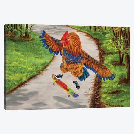 Chick Flip Canvas Print #LCR53} by Laura Curtin Art Print
