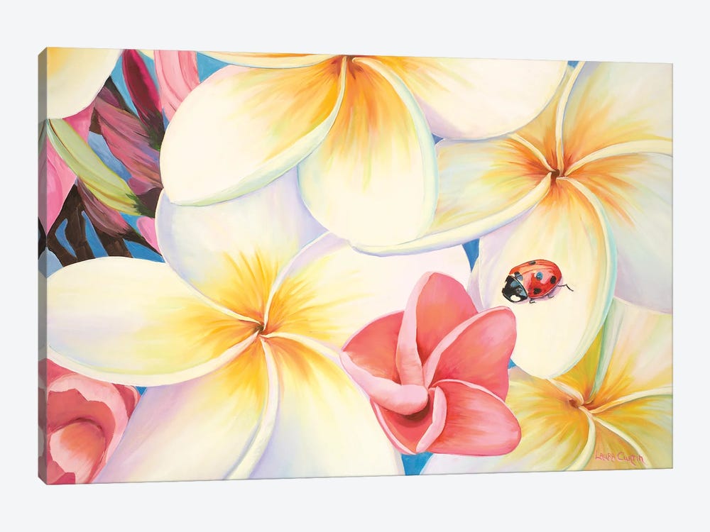 Lady Bug In The Plumeria Tree by Laura Curtin 1-piece Canvas Artwork
