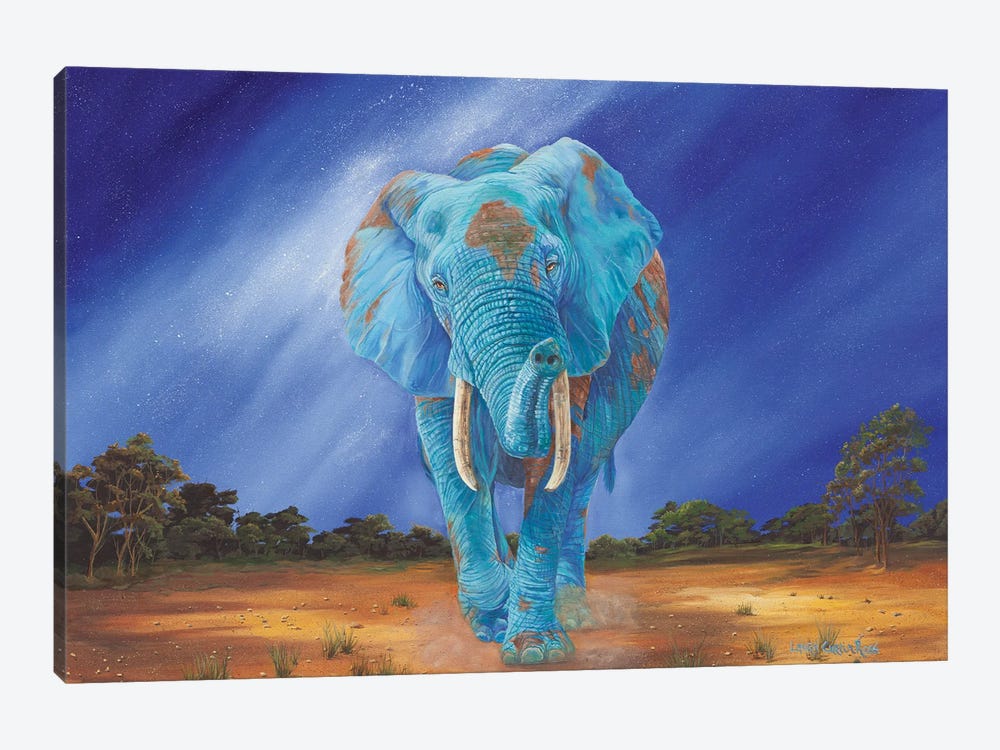 Tranquil Earth Elephant by Laura Curtin 1-piece Canvas Wall Art