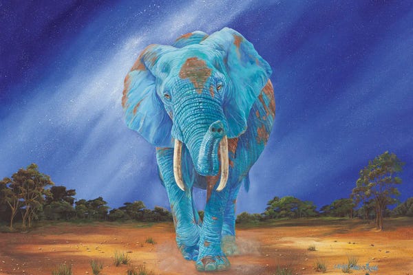 Fine Art Print: Tranquil Earth Elephant by Laura Curtin