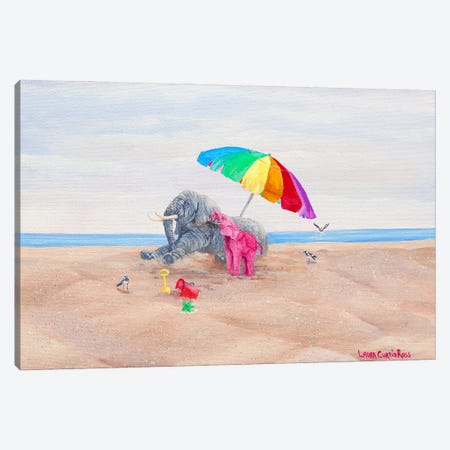 Day At The Beach Canvas Print #LCR89} by Laura Curtin Canvas Wall Art