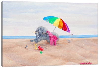 Day At The Beach Canvas Art Print - Laura Curtin