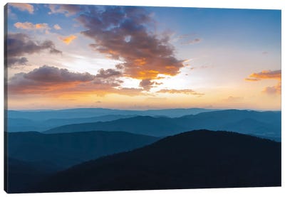Blue Ridge Sunset Canvas Art Print - Lucas Moore