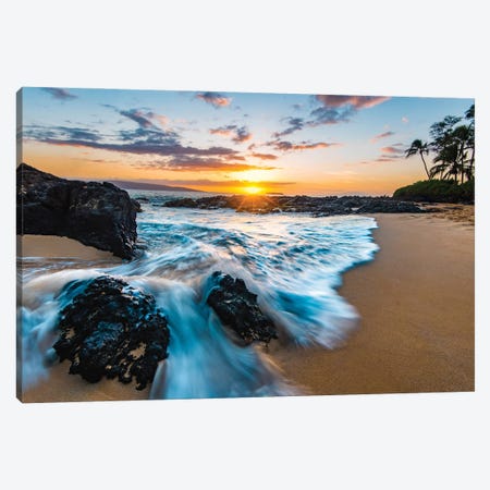 Secret Beach Sunset Canvas Print #LCS122} by Lucas Moore Canvas Artwork