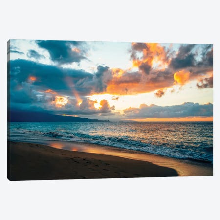 Maui Sunset Canvas Print #LCS131} by Lucas Moore Canvas Print