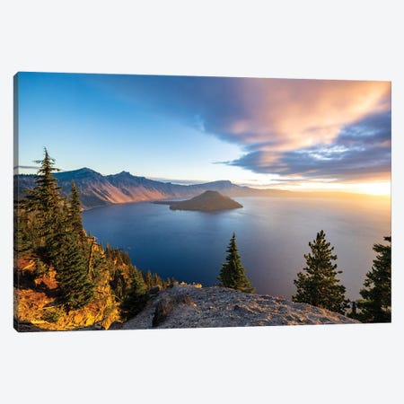 Crater Lake Sunrise Canvas Print #LCS135} by Lucas Moore Canvas Artwork