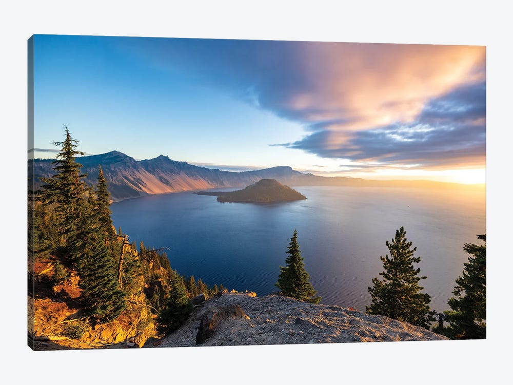 Crater Lake Sunrise by Lucas Moore 1-piece Canvas Wall Art