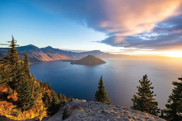 Mountain Sunrises & Sunsets: Crater Lake Sunrise by Lucas Moore