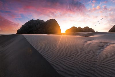 Beach Sunset by Lucas Moore framed canvas print