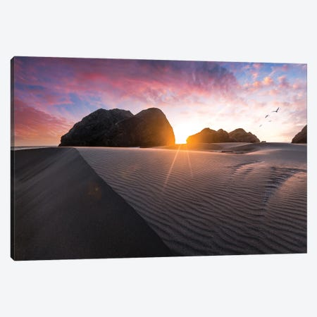 Beach Sunset Canvas Print #LCS136} by Lucas Moore Canvas Artwork
