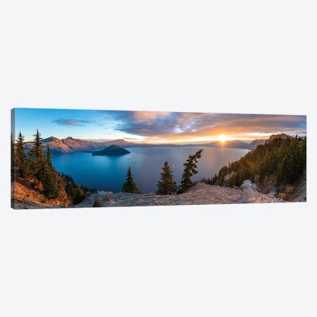 Crater Lake Panorama Canvas Print #LCS144} by Lucas Moore Canvas Print
