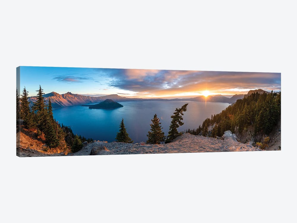 Crater Lake Panorama by Lucas Moore 1-piece Canvas Wall Art