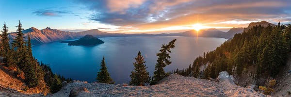 Large Photography - Canvas Prints: Crater Lake Panorama by Lucas Moore