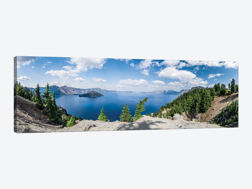 Blue Crater Lake Panorama by Lucas Moore 1-piece Canvas Artwork