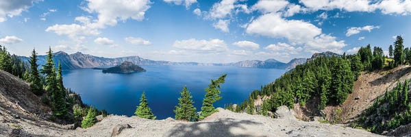 Oregon: Blue Crater Lake Panorama by Lucas Moore
