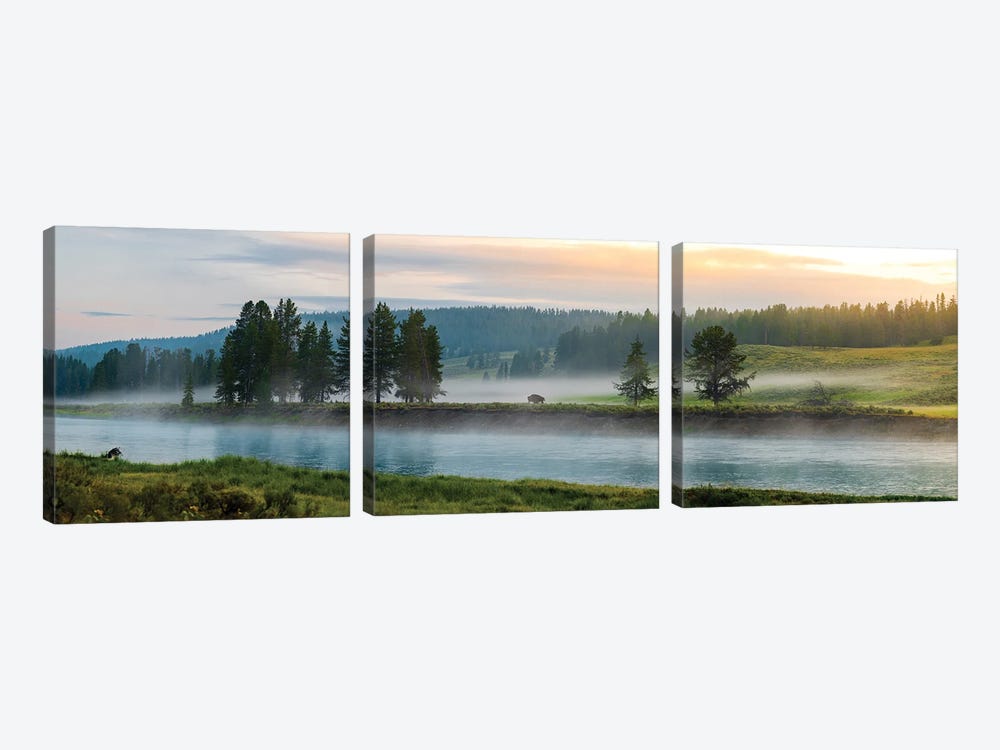 Sunrise By The River by Lucas Moore 3-piece Canvas Art