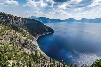 Blue Skies Over Crater Lake by Lucas Moore framed canvas print