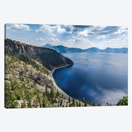 Blue Skies Over Crater Lake Canvas Print #LCS149} by Lucas Moore Canvas Wall Art