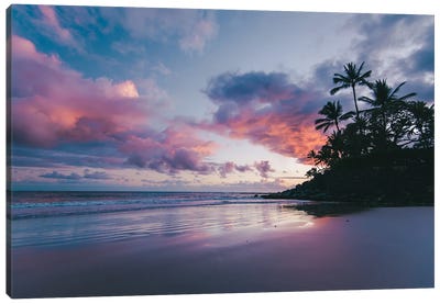 Maui At Dusk Canvas Art Print - Tropical Beach Art
