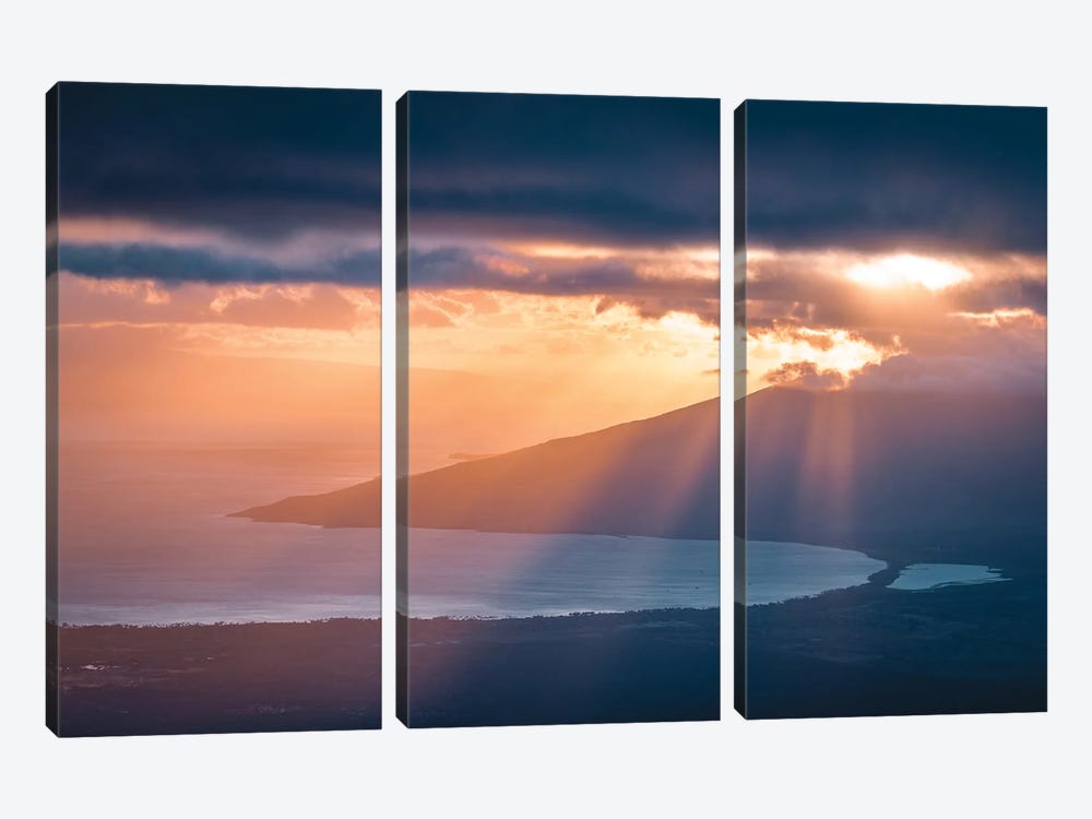 Island Of Maui At Sunset by Lucas Moore 3-piece Canvas Art