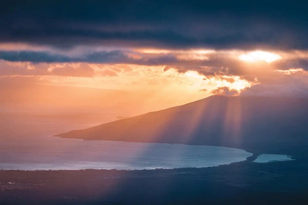 Lucas Moore: Island Of Maui At Sunset by Lucas Moore