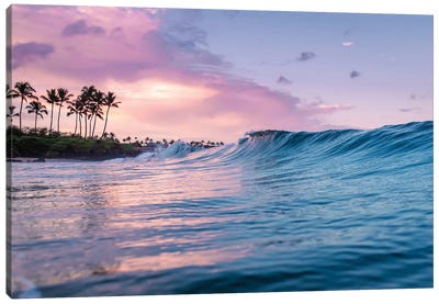 Pastel Sunrise From The Ocean Canvas Art Print - Lake & Ocean Sunrise & Sunset Art