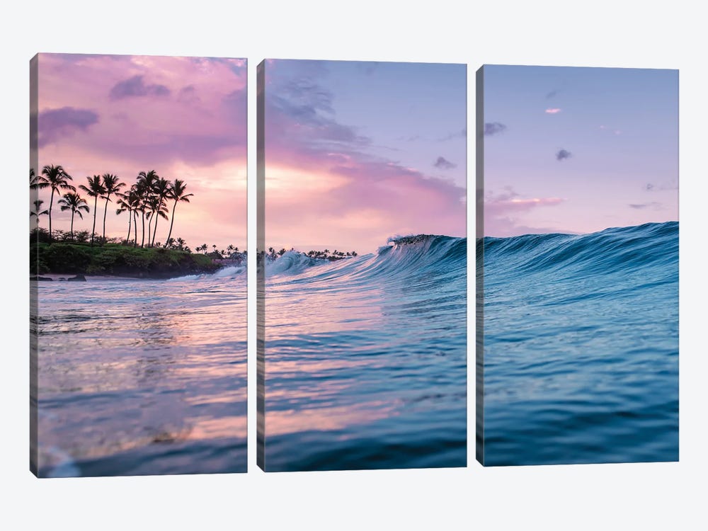 Pastel Sunrise From The Ocean by Lucas Moore 3-piece Canvas Art
