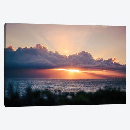 Sunset Over The Ocean Canvas Print #LCS225} by Lucas Moore Canvas Artwork