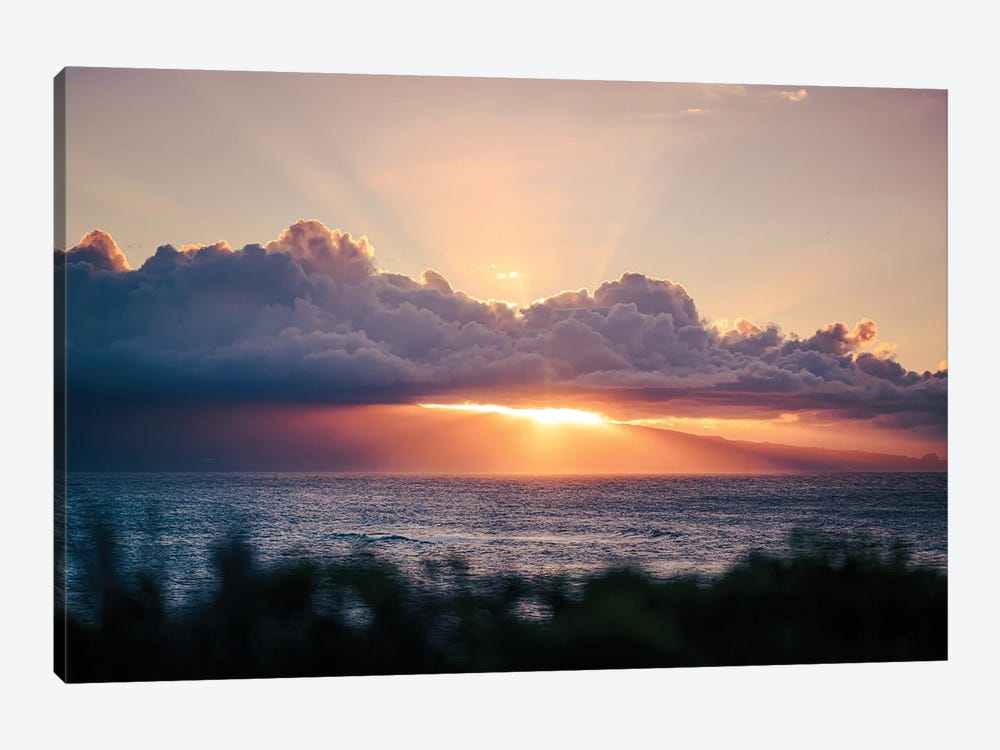 Sunset Over The Ocean 1-piece Canvas Art Print
