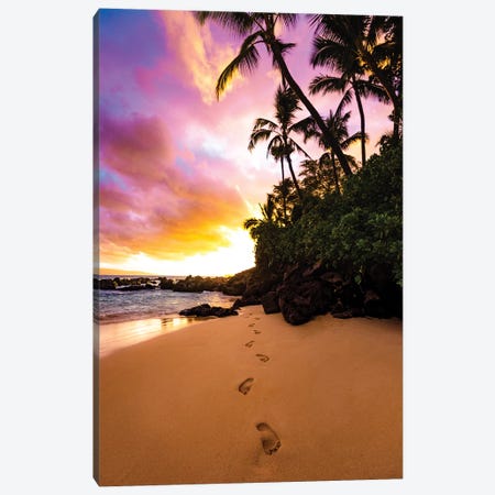 Footprints In The Sand Canvas Print #LCS33} by Lucas Moore Canvas Wall Art