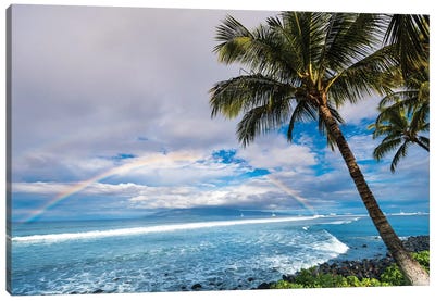 Hawaiian Landscape Canvas Art Print - Rainbow Art