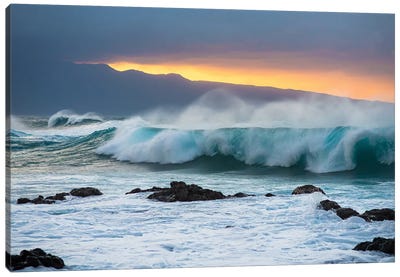 Mountains And Waves Canvas Art Print - Lucas Moore
